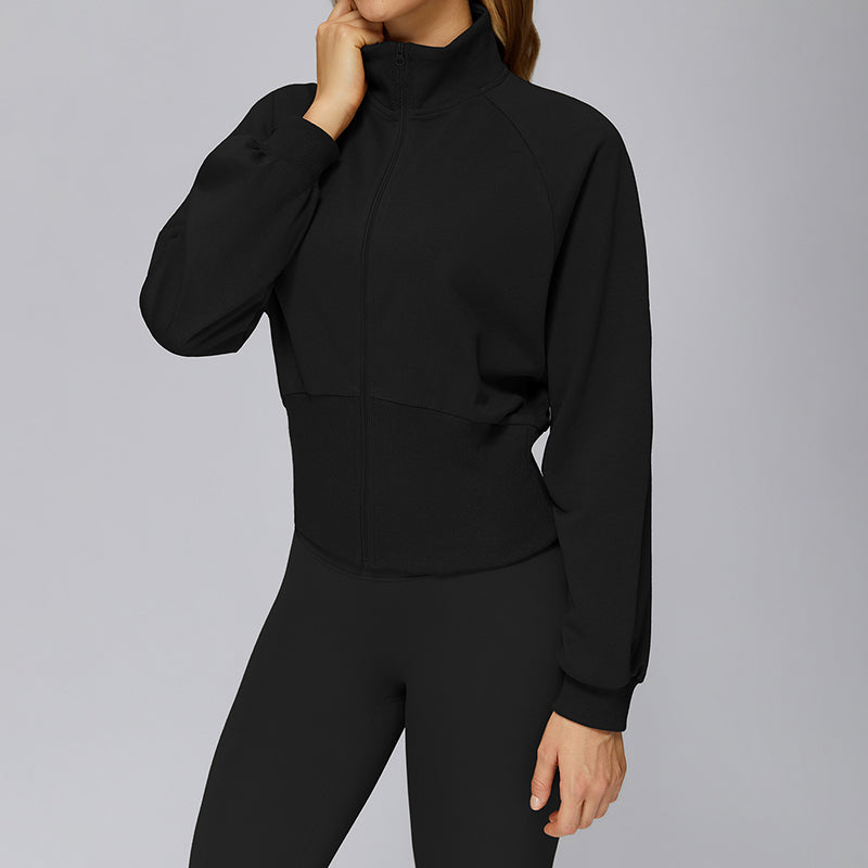 Stand collar warm sports short jacket