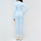 Stand-up collar yoga jacket + side pocket design leggings 2-piece set