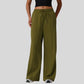 High-waisted drawstring wide-leg sweatpants