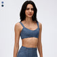 Wholesale Denim Retro Style Sports Bra