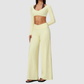 Wholesale Women's Long-Sleeve Top+Wide-Leg Fitness Pants Yoga Set