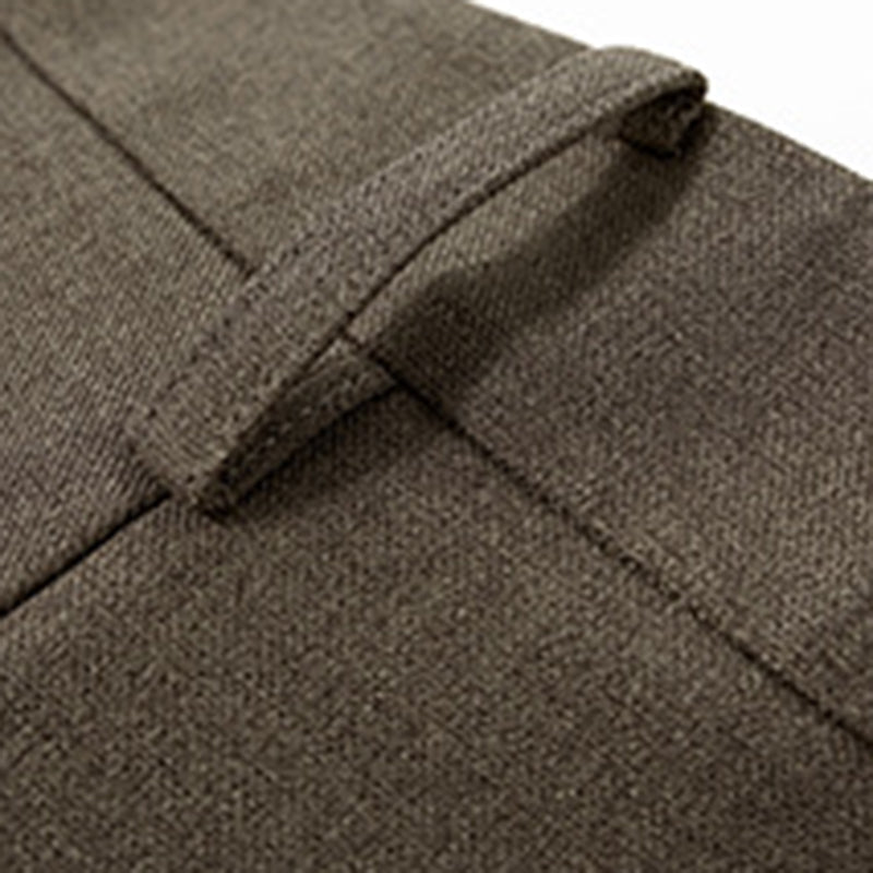 Pleated curved knife high-waisted dress pants