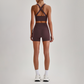 Wholesale Cross-Back Sports Bra & High-Waist Biker Shorts Set – Naked-Feel Quick-Dry Yoga 2-Piece
