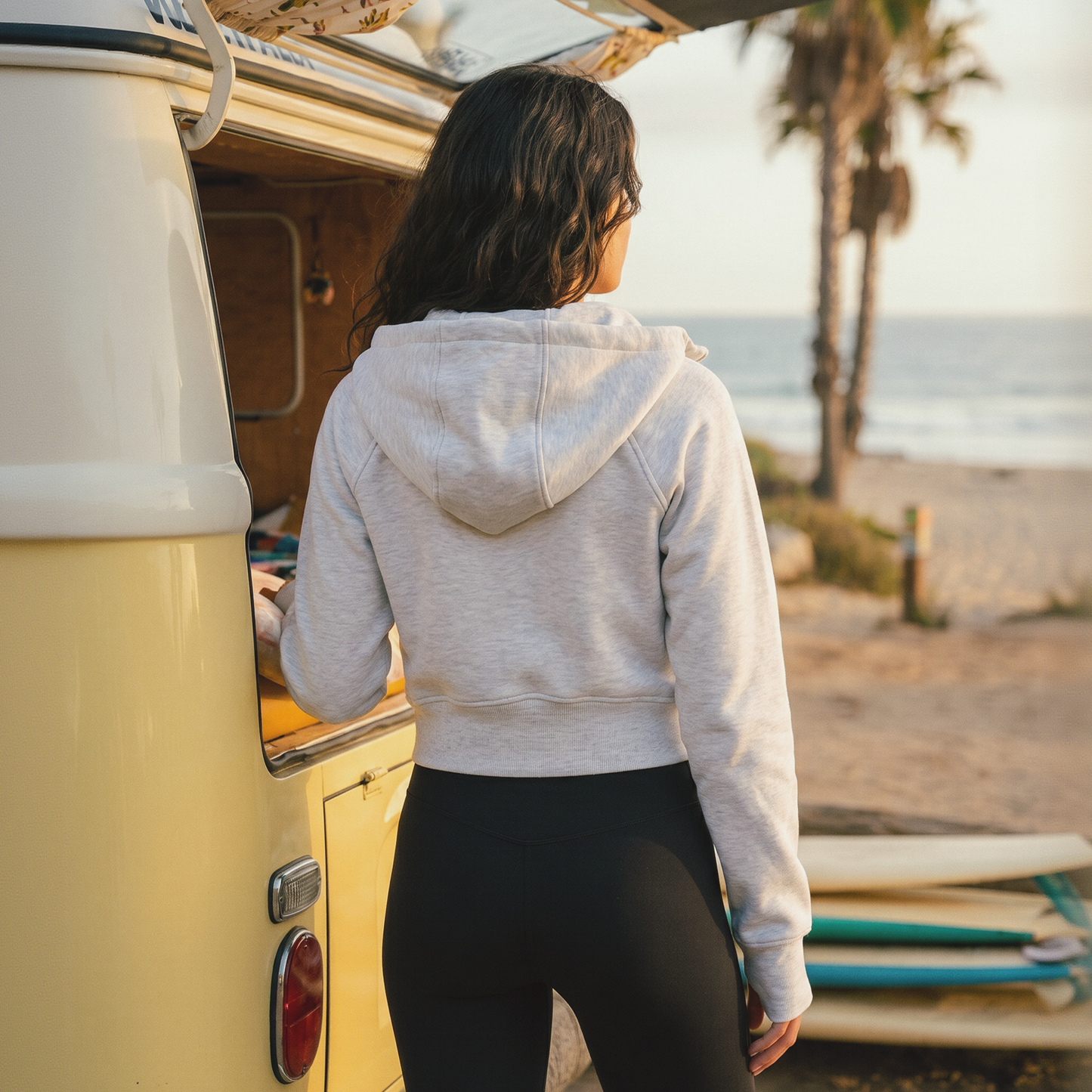 Wholesale Cropped Zip Up Hoodie