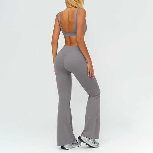 Wholesale Square neckline backless sports bra+High-waisted | Wonderxfans bulk activewear