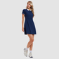 Wholesale Women's POLO Collar Short-Sleeve Tennis Dress – Slim Fit Color-Block Sporty Dress