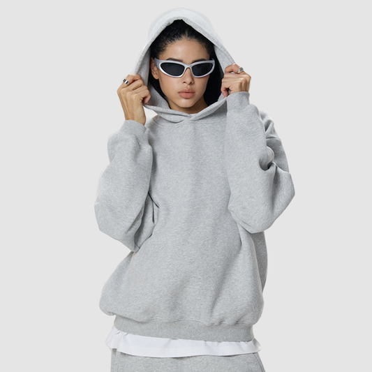 Wholesale Men Cropped Wide Fleece Hoodie | Wonderxfans bulk activewear