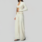 Wholesale Women's 3-Piece Yoga Set – Zip Jacket, Sports Bra & Wide-Leg Pants