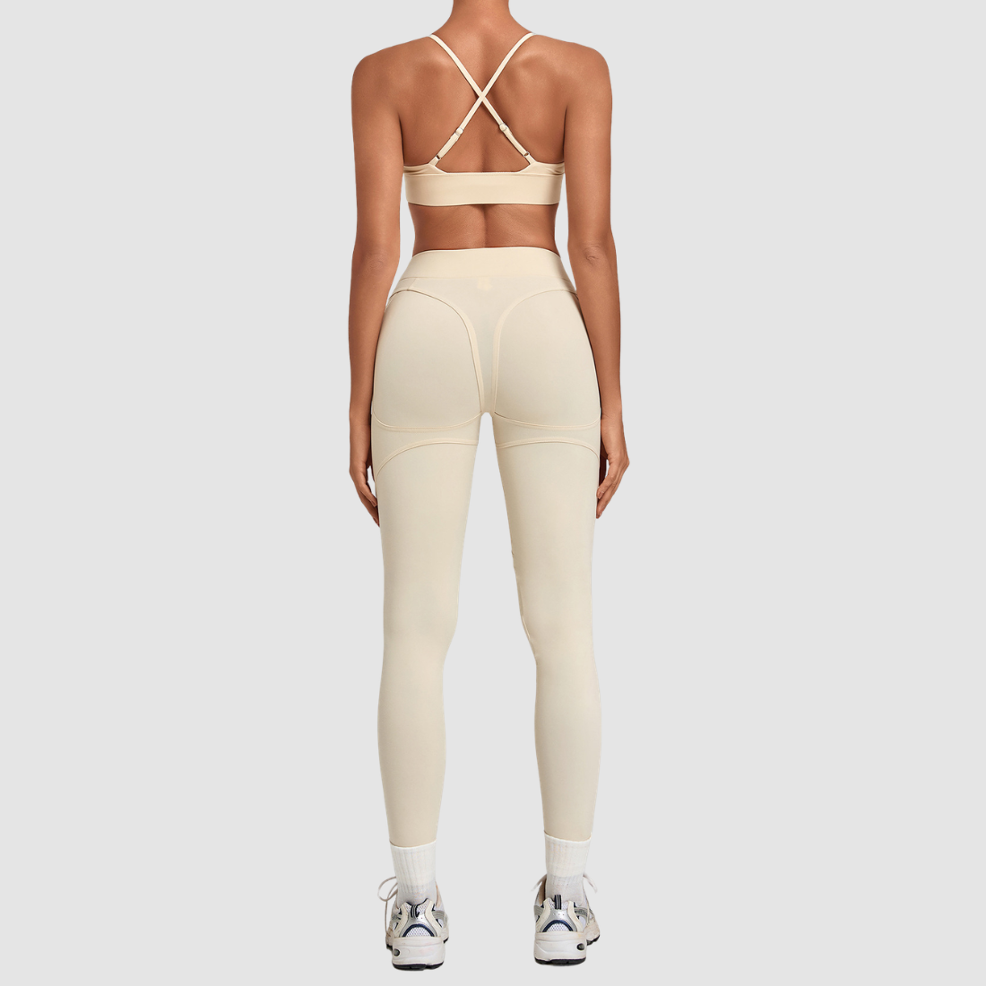 Wholesale Women’s Spliced Cami Sports Bra & Cropped Leggings Yoga Set