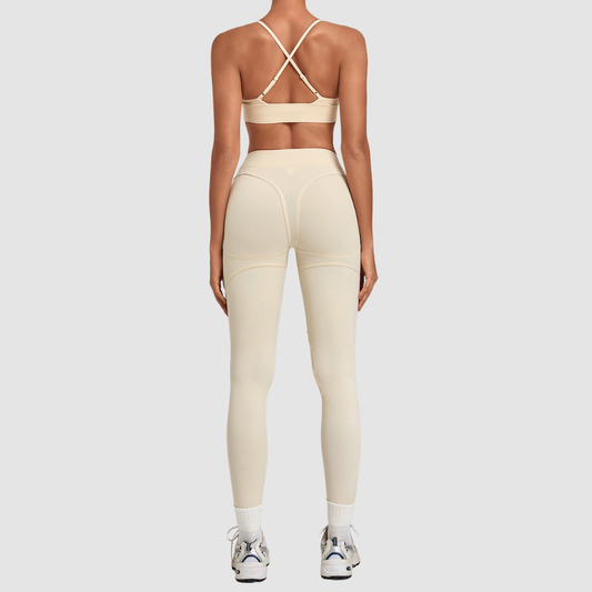 Wholesale Women’s Spliced Cami Sports Bra & Cropped Leggings Yoga Set