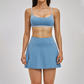 Naked and beautiful back bra+anti glass two-piece tennis skirt 2-piece set
