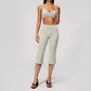 Wholesale Women's High-Impact Sports Bra & Capri Pants Yoga Set with Chest Pad