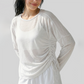 Wholesale Women's Side Drawstring Long Sleeve Yoga Top
