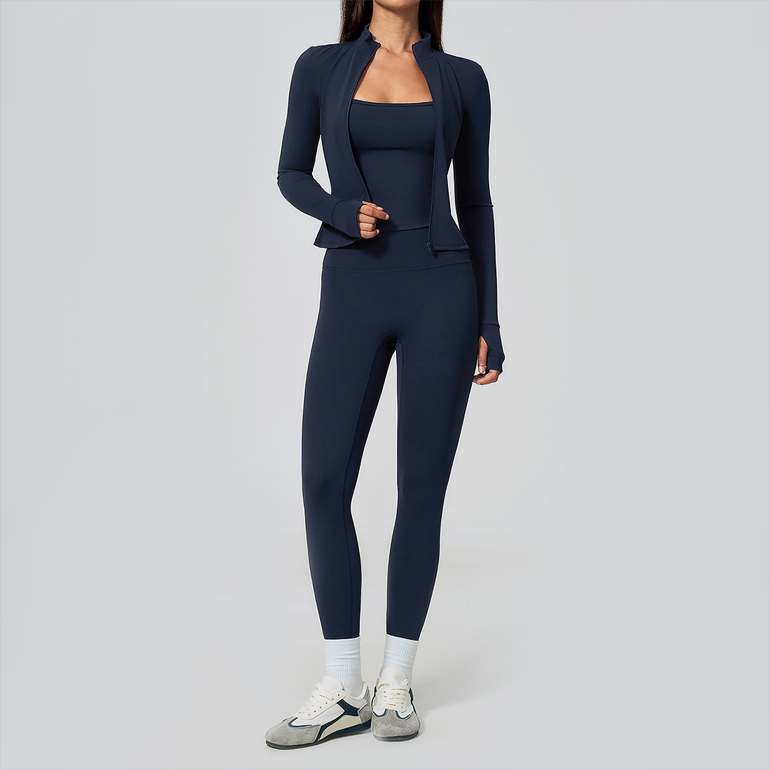 Wholesale 3-Piece Yoga Set – Cardigan & Bra & Leggings Fitness Outfit