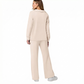 Wholesale Notched Long Sleeve Hooded Jacket + Loose Wide-Leg Pants