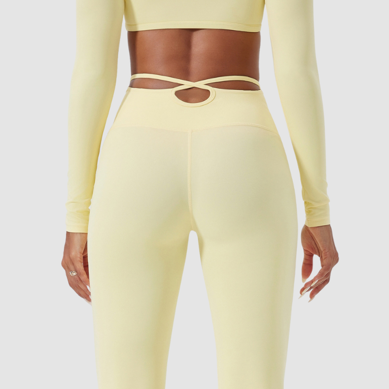 Wholesale cutout high-waisted top + flared pants