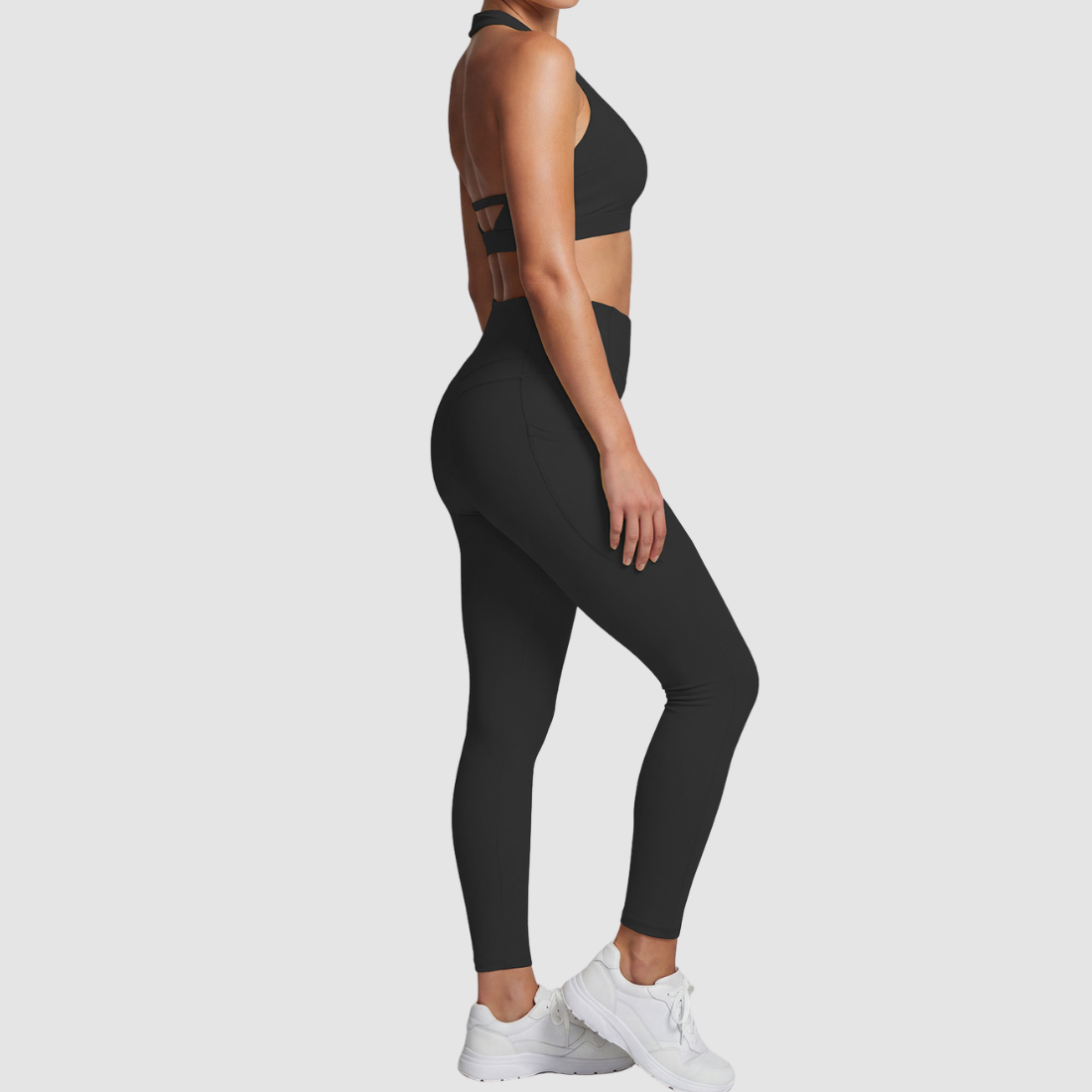 Wholesale Women's Halter Tank & 7/8 Leggings Yoga Set – Quick-Dry High-Stretch