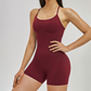 Wholesale women's one piece contrasting suspender sports jumpsuit