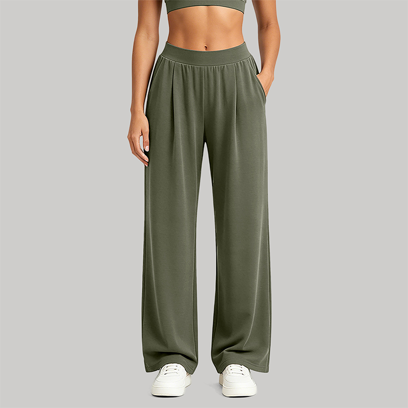 Wholesale Women's Eco-Friendly Fiber Wide-Leg Yoga Pants