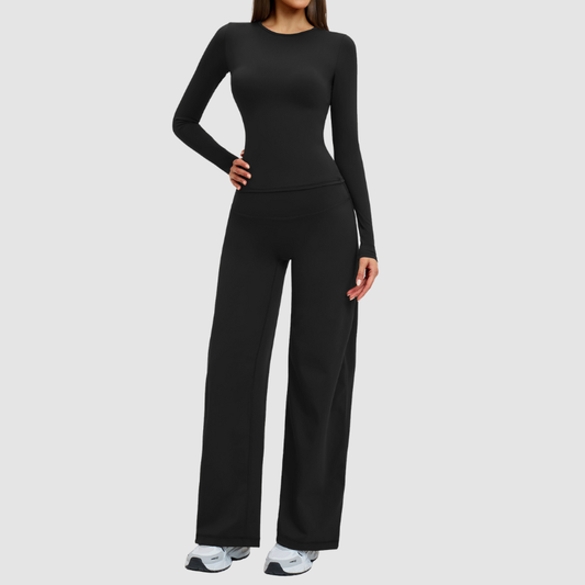 Wholesale wide-leg loose-fitting pants + long-sleeved | Wonderxfans bulk activewear