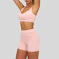 Contrasting Color Sports Bra + high waist shorts 2-piece set