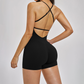 Wholesale women's one piece contrasting suspender sports jumpsuit