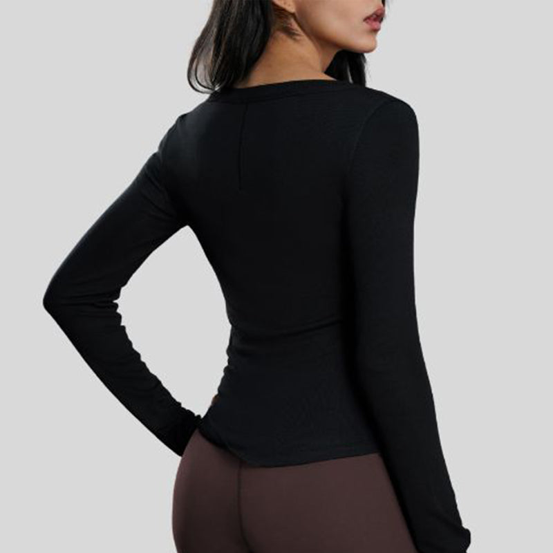 Off-the-shoulder long-sleeved top