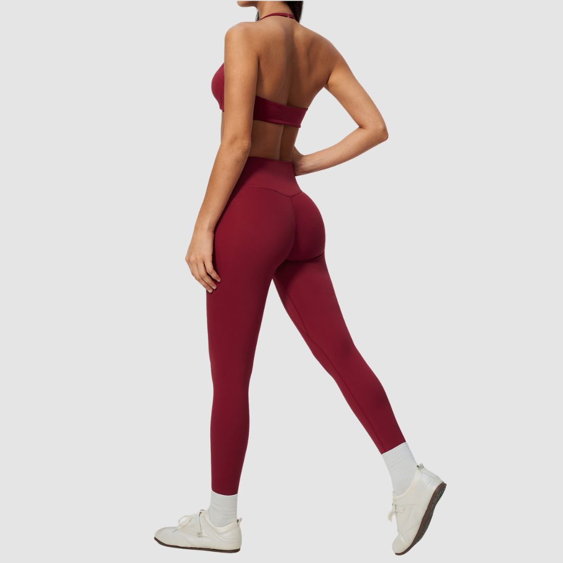 Wholesale Women's Activewear Brushed Padded Bra & Fitted Long-Pants Yoga Set