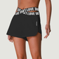 Wholesale Women's Quick-Dry Letter Waistband Yoga Shorts – Anti-Exposure Lined Running Sports Shorts with Pockets