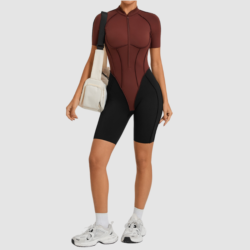 Wholesale Color blocked short sleeve backless | Wonderxfans bulk activewear