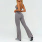 Removable bra pads + High-waisted flared pants 2-piece set