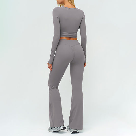 Wholesale Slim-fitting long-sleeved top + High-waisted | Wonderxfans bulk activewear
