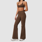 Wholesale Women's Sports Bra & Flare Pants Set – Seamless Yoga Activewear