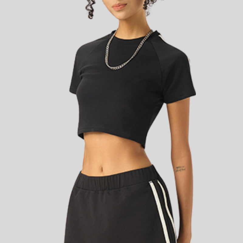 Women's striped color-blocked T-shirt