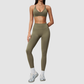 Wholesale Women's Cross-Back Seamless Yoga Set – Tummy Control High-Waist Sports Bra & Leggings