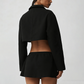 Wholesale Cotton-Blend Drawstring Zip Jacket & Mini Skirt Set – 2-Piece Casual Sports Matching Set