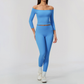 Wholesale Women High Elastic Slimming Mid sleeve T-shirt + High waist and hip lifting legging set