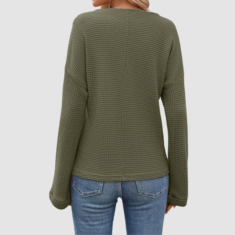 Wholesale women's striped waffle knit tops | Wonderxfans bulk activewear