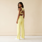 Wholesale Women's Brushed Fabric Sports Bra and Wide-Leg Pants Set