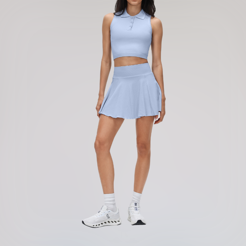 Wholesale athletic tank top + anti-exposure skirt