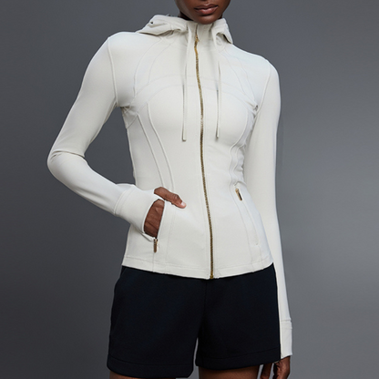 Wholesale Women's yoga hooded cardigan long | Wonderxfans bulk activewear