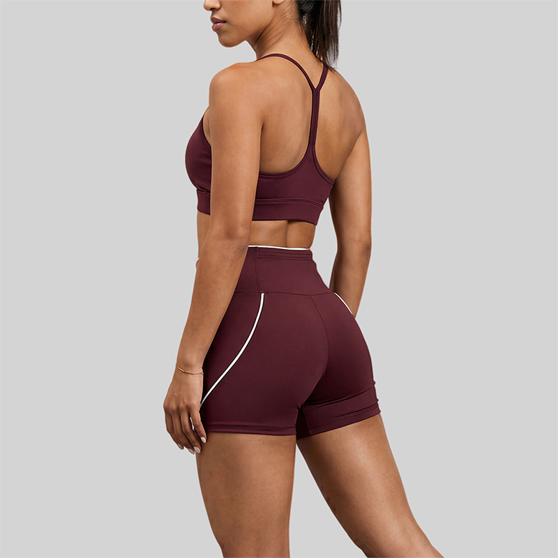 Wholesale Women Color-Block Y-Shape Back Bare-Feel Tank Top & Shorts Set (Pre-sale)