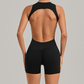 Wholesale Half zip Integrated hip lifting jumpsuit