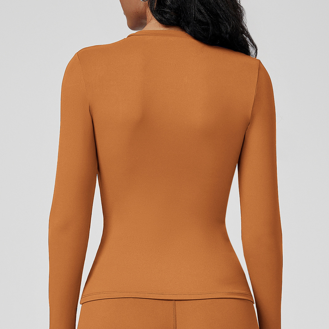 Wholesale Women's Brushed Long Sleeve Yoga Top – Crew Neck Slim Fit Athletic T-Shirt