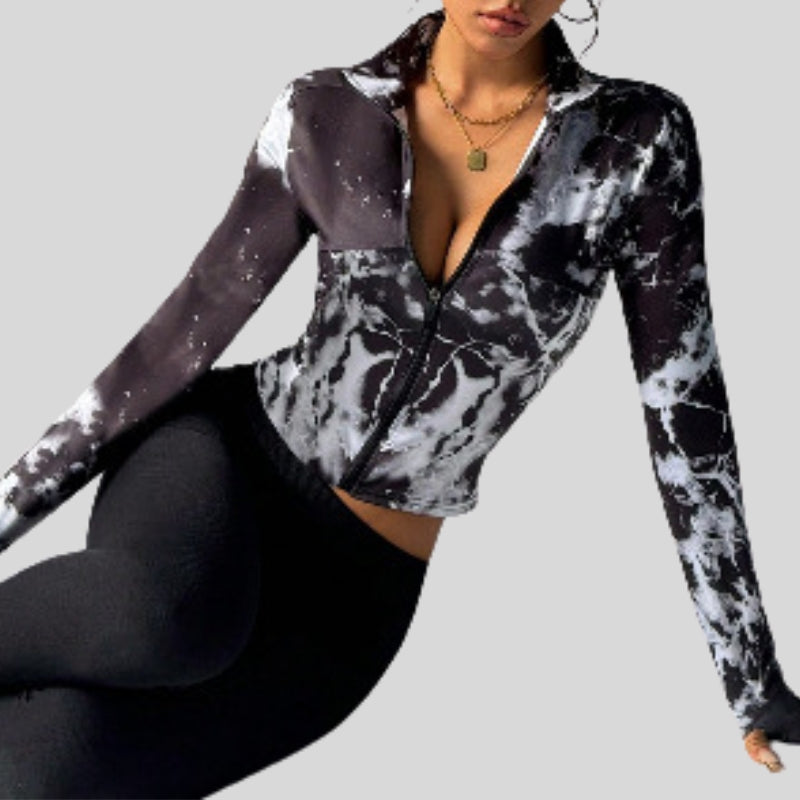 Slim Fit Stand Collar Zip Jacket