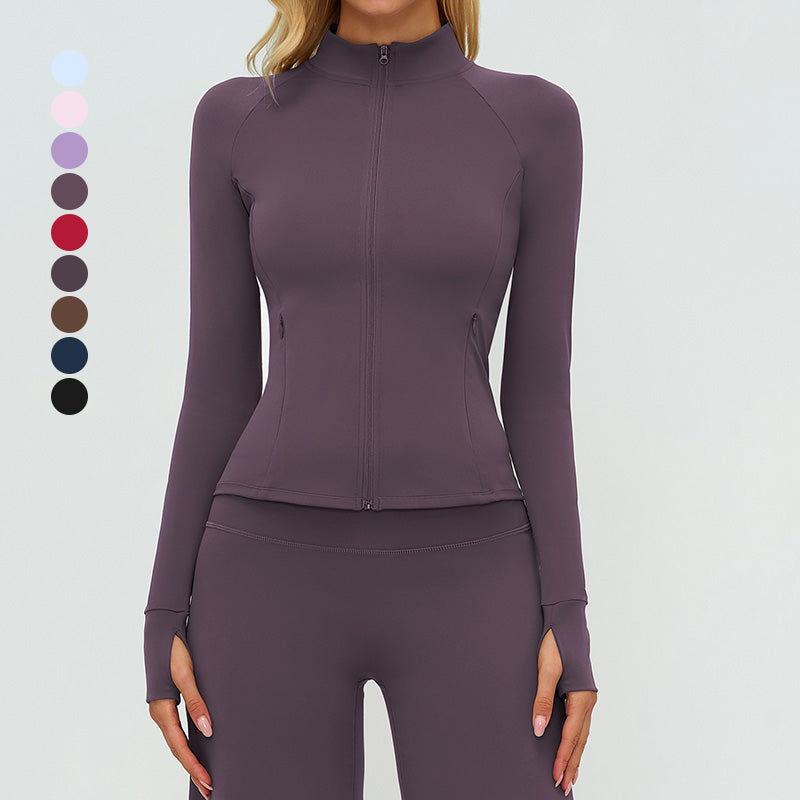 Stand collar zipper jacket