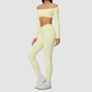 Wholesale Women's One-Shoulder Long-Sleeve Top+Yoga Leggings Set