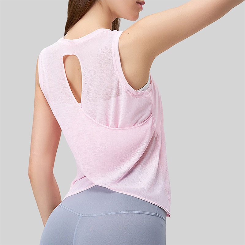 Wholesale Women's Lightweight Open-Back Sports Tank Top with Chest Pad