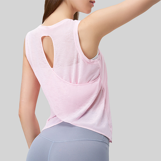 Wholesale Women's Lightweight Open-Back Sports Tank Top with Chest Pad