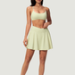 Wholesale Cross Straps Naked-Feel Sports Bra & Pleated Tennis Skirt Set